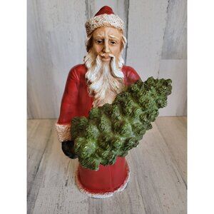 Universal Statuary 1990 St‎ nick with tree santa xmas figure
